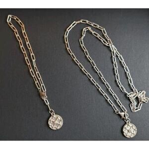 New Freida Rothman Matte 925 Sterling Silver Paperclip Necklace And Bracelet Set